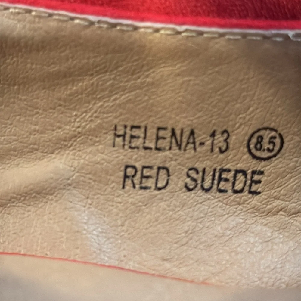 Suede Red Mary Jane Heels - Picture 7 of 15